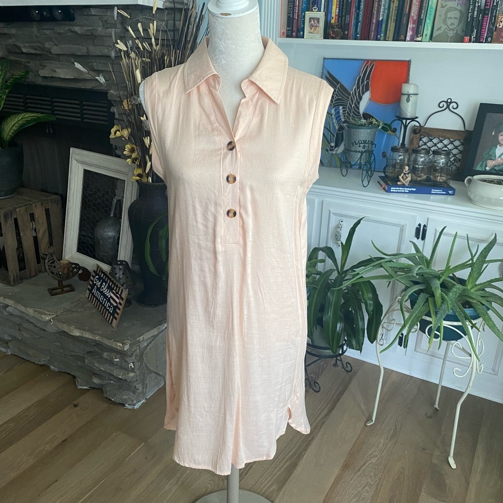 CDM Peach 🍑 Linen Dress